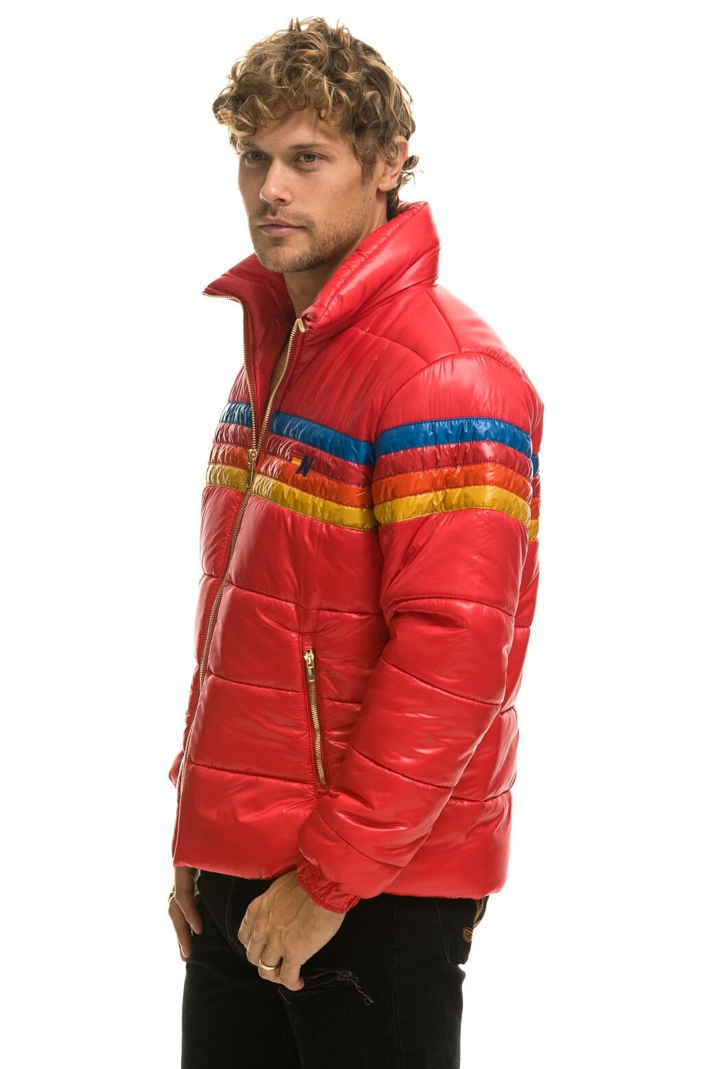 4 STRIPE LUXE TRAVELER JACKET - GLOSSY CHERRY - Image 4