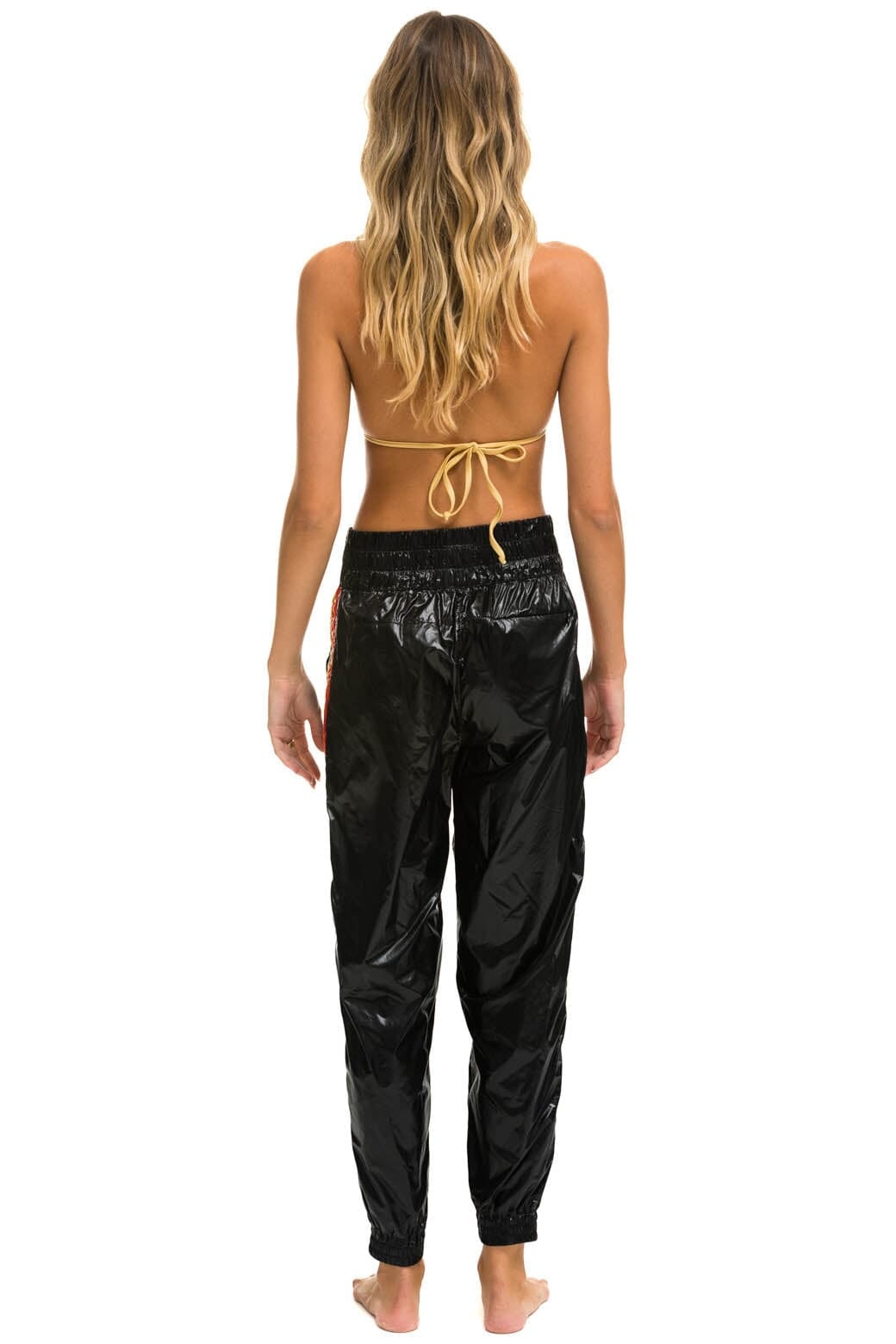 5 STRIPE HI RISE WIND PANT - BLACK - Image 4