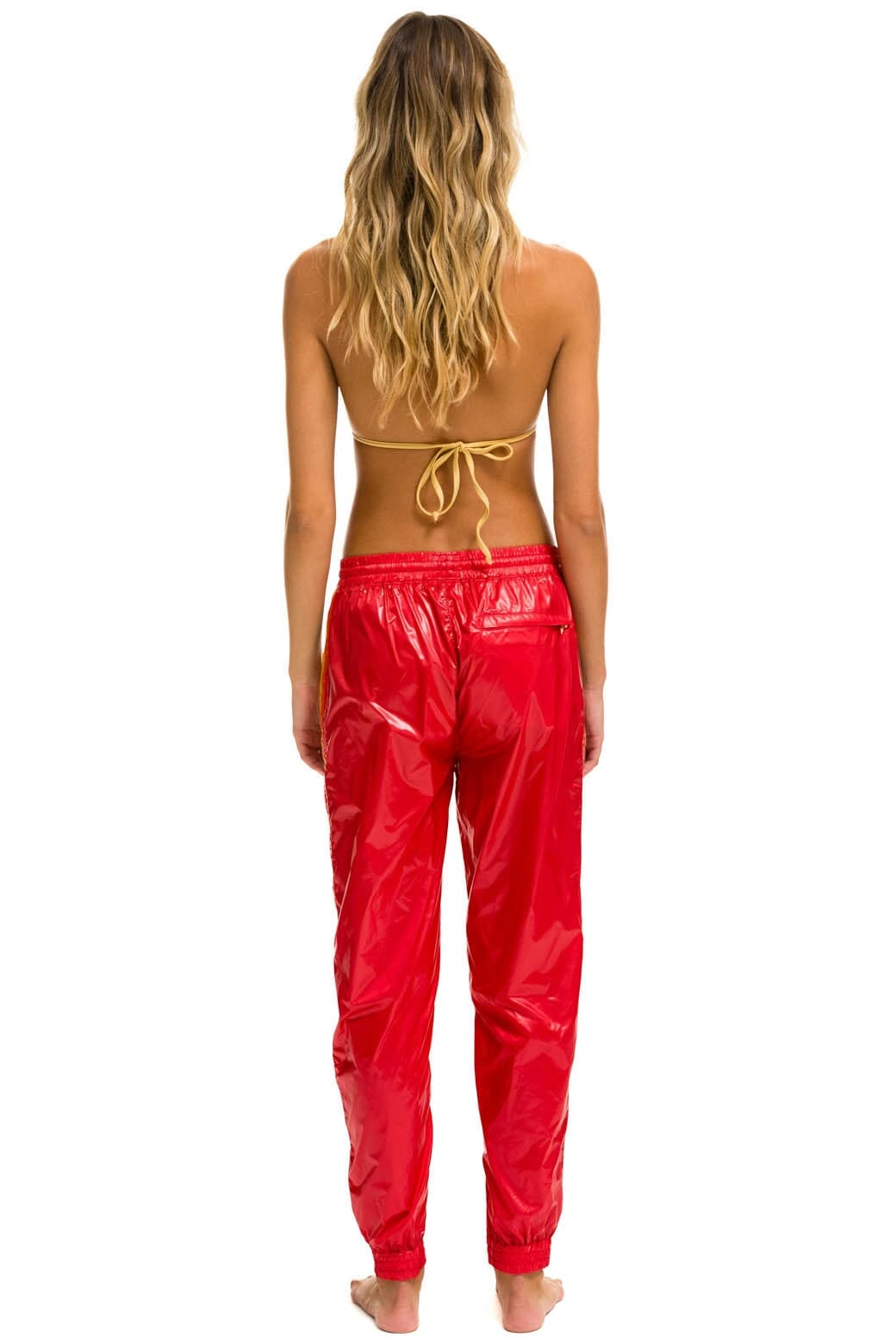 5 STRIPE WIND PANT - CHERRY GLOSSY - Image 4
