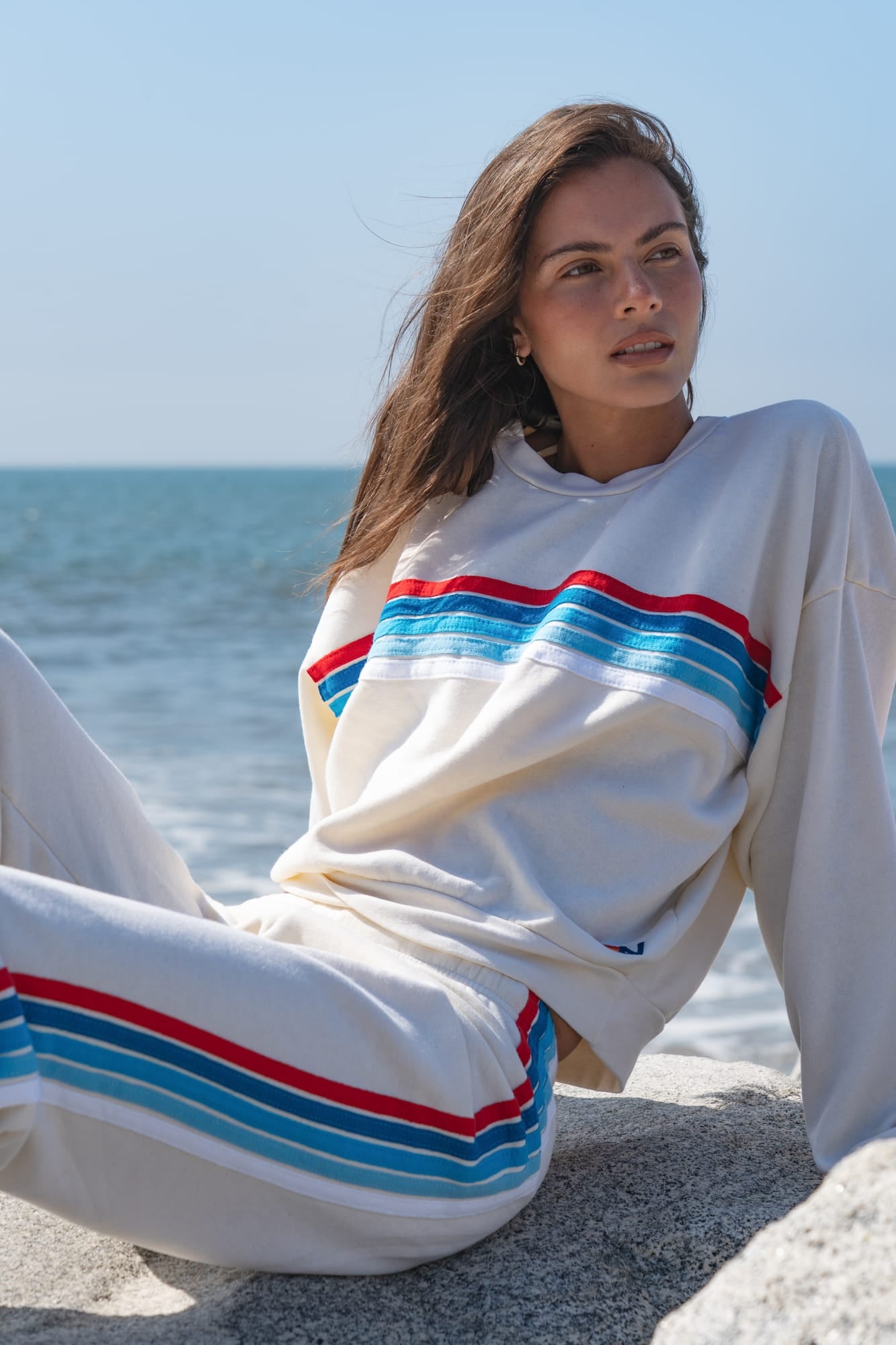 WOMEN'S 5 STRIPE AMERICA SWEATPANTS - VINTAGE WHITE // USA - Image 5