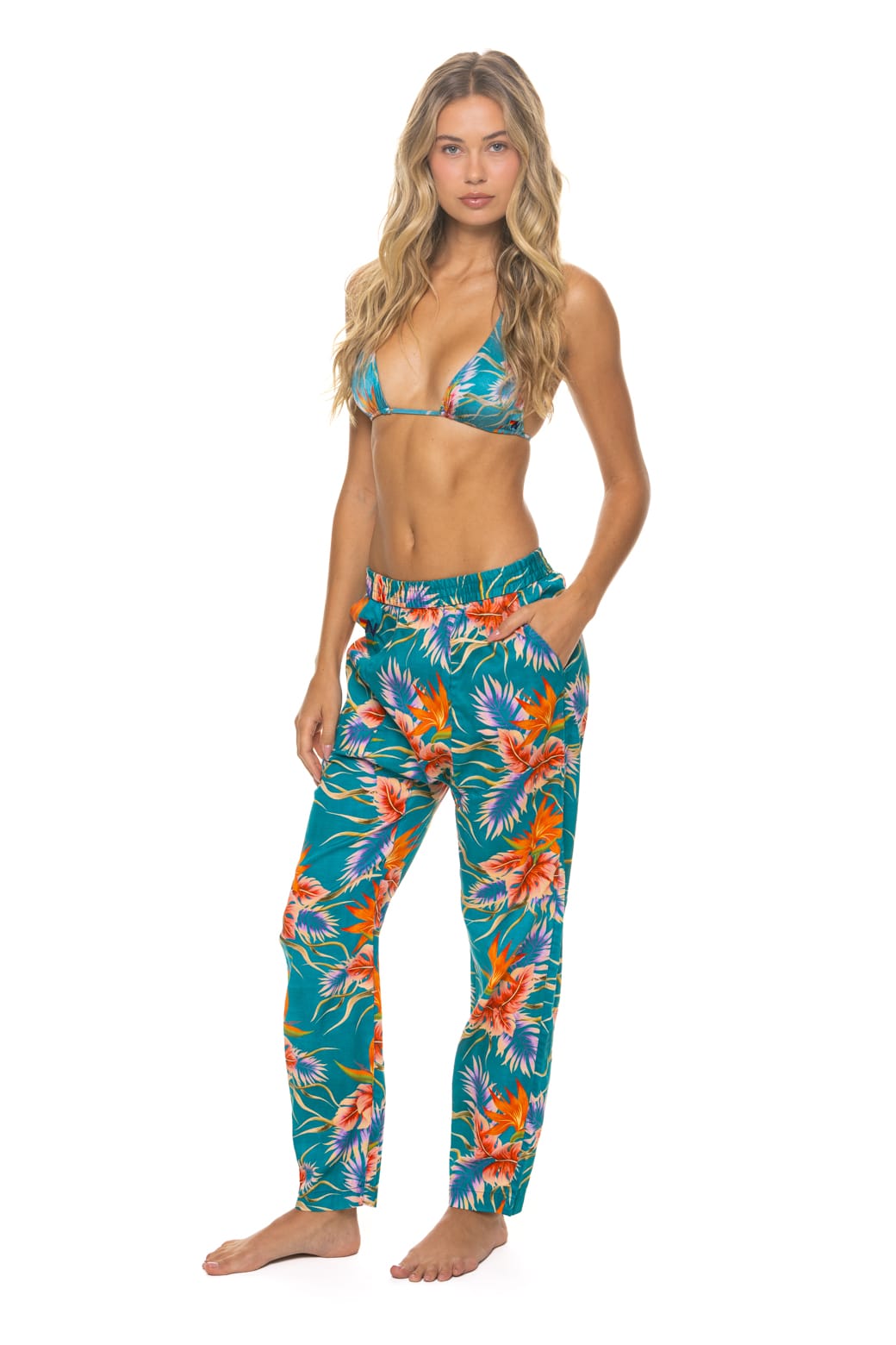 UNISEX COTTON LUXE POPLIN RELAXED PANT - BLUE // HAWAII - Image 6