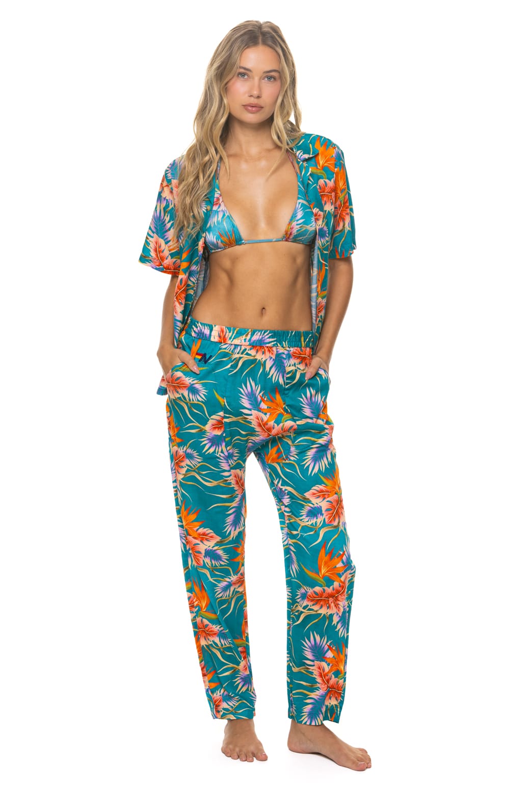 UNISEX COTTON LUXE POPLIN RELAXED PANT - BLUE // HAWAII - Image 4