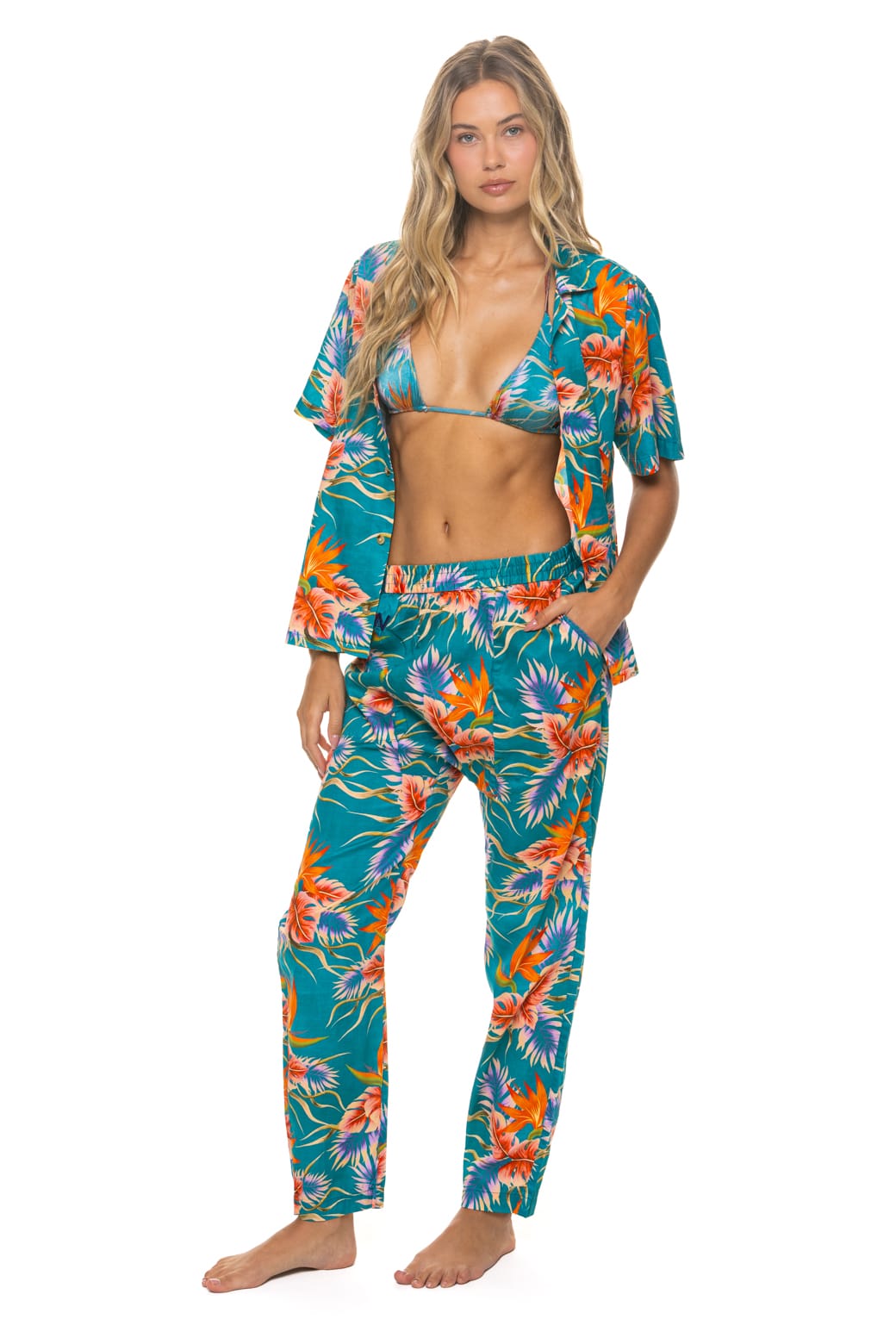 UNISEX COTTON LUXE POPLIN RELAXED PANT - BLUE // HAWAII - Image 8