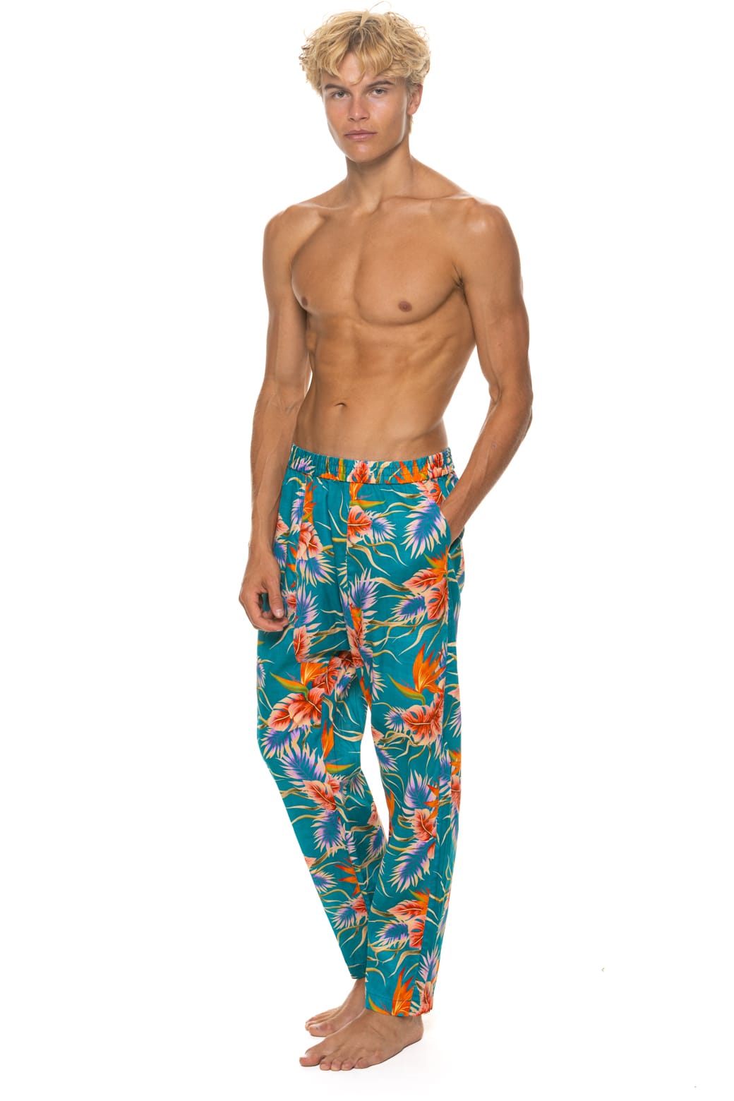 UNISEX COTTON LUXE POPLIN RELAXED PANT - BLUE // HAWAII - Image 5