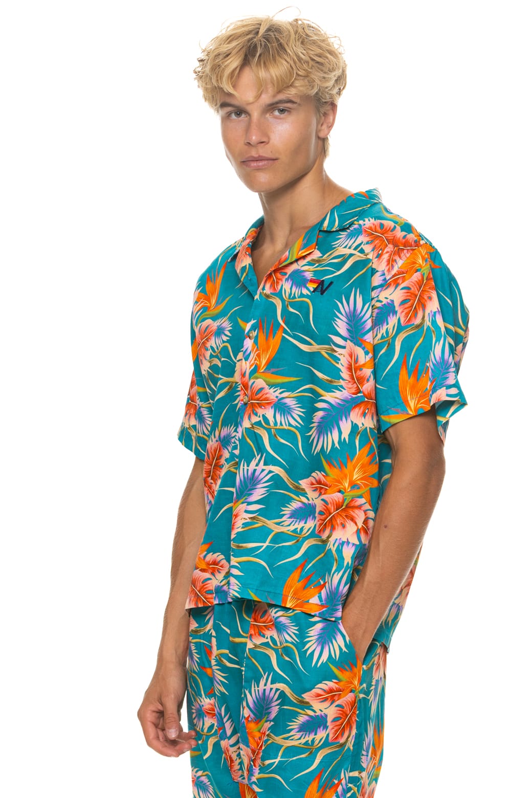 UNISEX COTTON LUXE POPLIN RESORT SHIRT - BLUE // HAWAII - Image 4