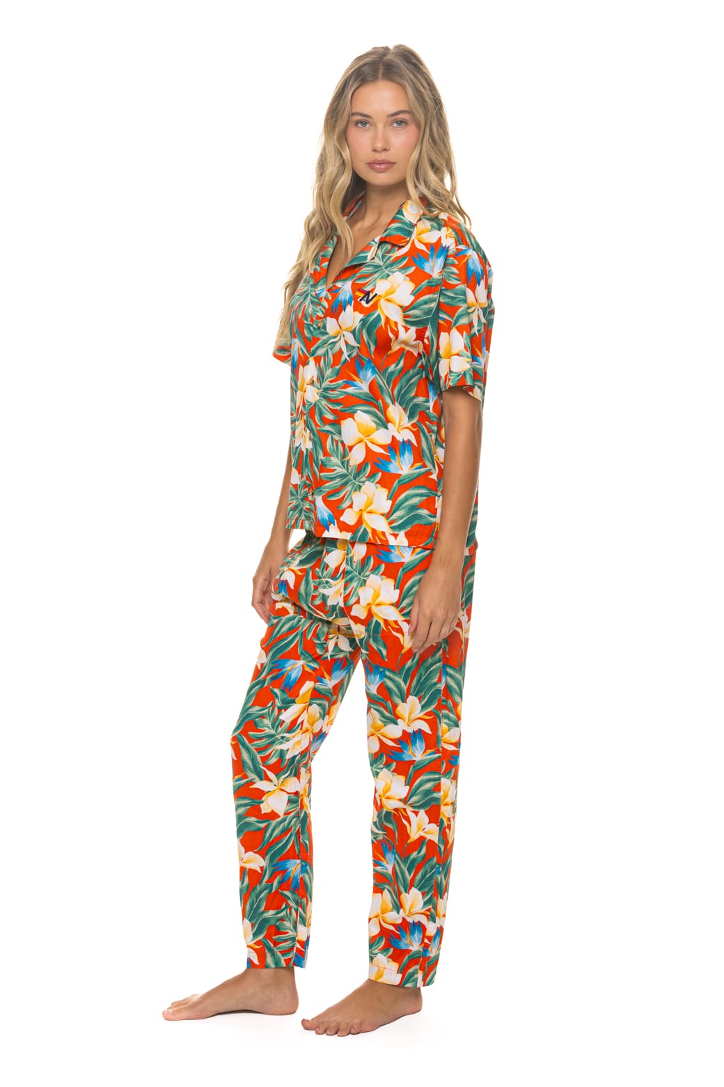 UNISEX COTTON LUXE POPLIN RELAXED PANT - RED // KAUAI - Image 12