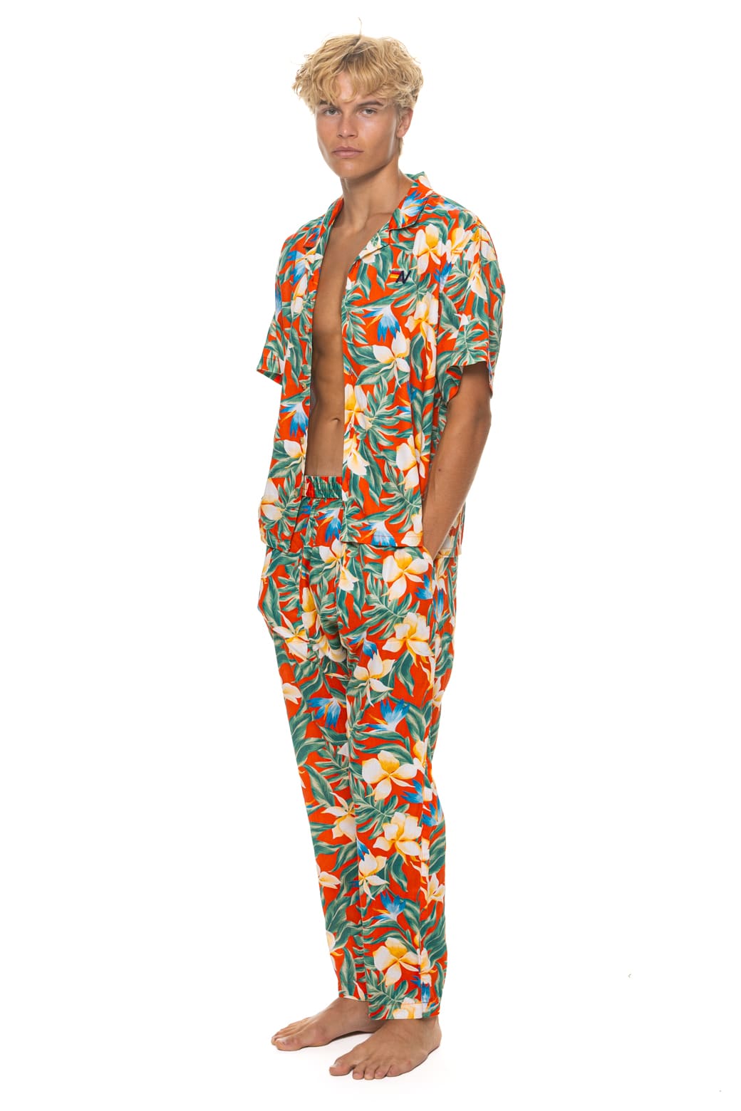 UNISEX COTTON LUXE POPLIN RELAXED PANT - RED // KAUAI - Image 9