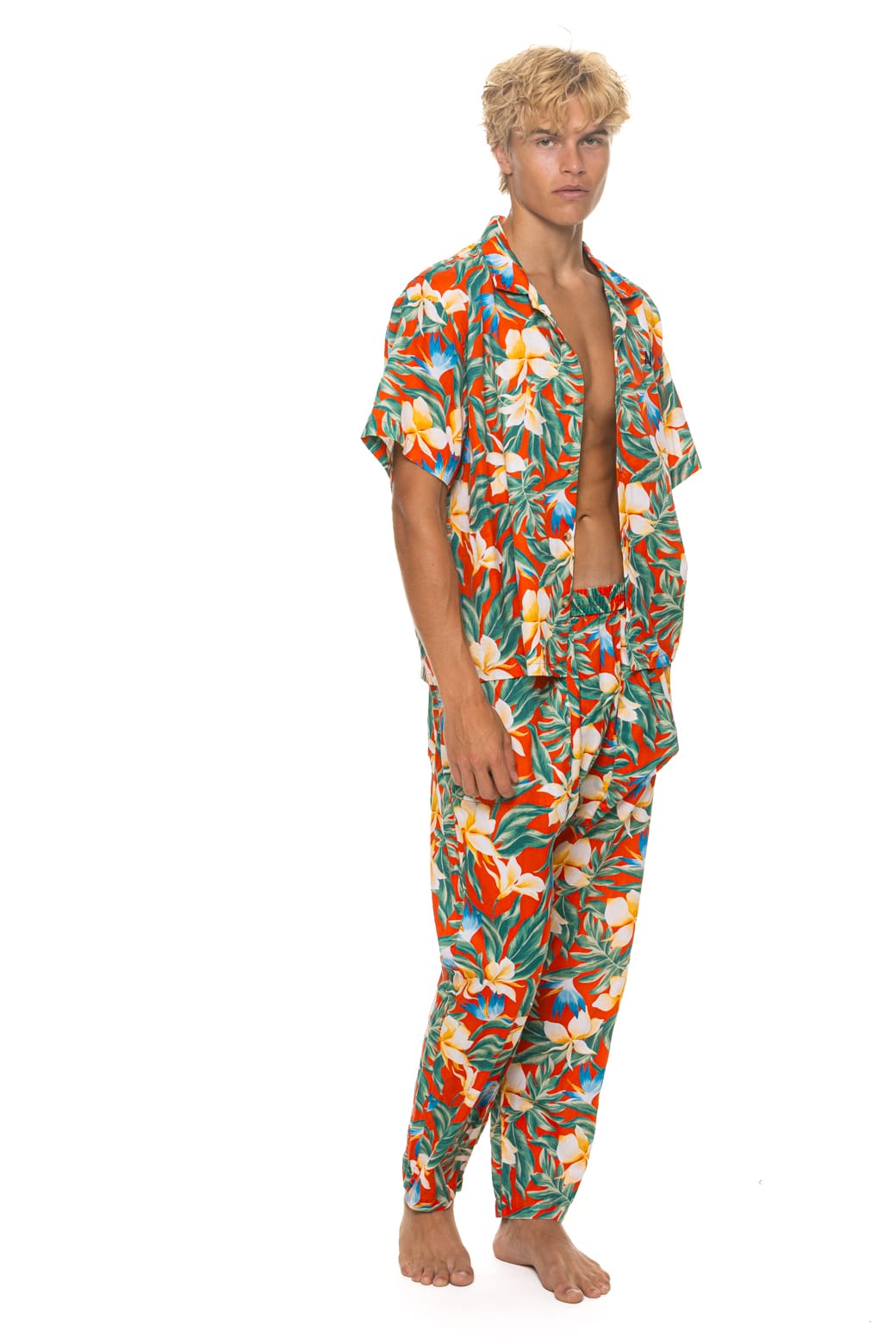 UNISEX COTTON LUXE POPLIN RELAXED PANT - RED // KAUAI - Image 13