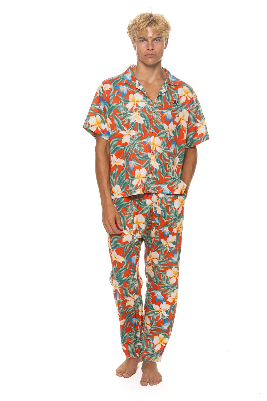 UNISEX COTTON LUXE POPLIN RELAXED PANT - RED // KAUAI - Image 11