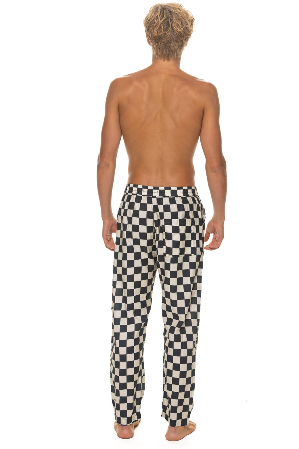 UNISEX COTTON LUXE POPLIN RELAXED PANT - VINTAGE BLACK // CHECKERED - Image 9