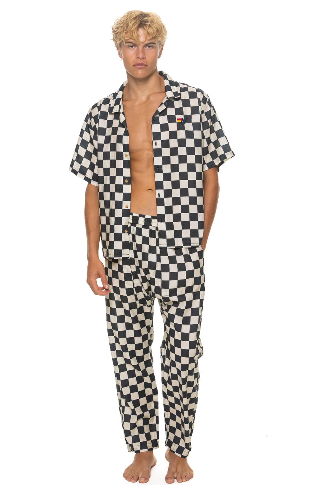 UNISEX COTTON LUXE POPLIN RESORT SHIRT - VINTAGE BLACK // CHECKERED - Image 6