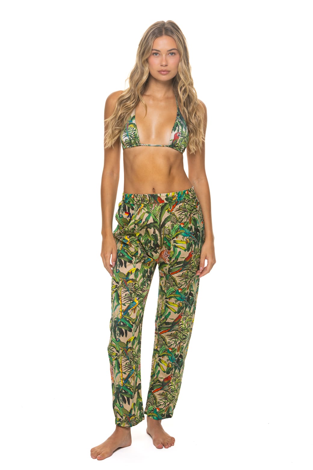 UNISEX COTTON LUXE POPLIN RELAXED PANT - VINTAGE WHITE // JUNGLE - Image 3