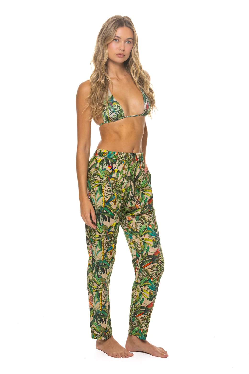 UNISEX COTTON LUXE POPLIN RELAXED PANT - VINTAGE WHITE // JUNGLE - Image 8