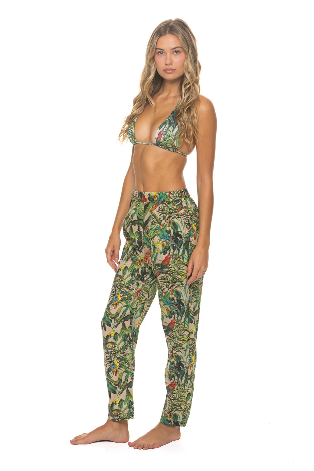 UNISEX COTTON LUXE POPLIN RELAXED PANT - VINTAGE WHITE // JUNGLE - Image 6