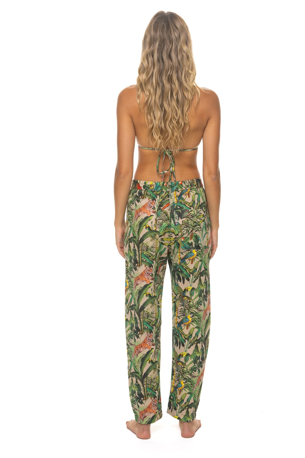 UNISEX COTTON LUXE POPLIN RELAXED PANT - VINTAGE WHITE // JUNGLE - Image 10