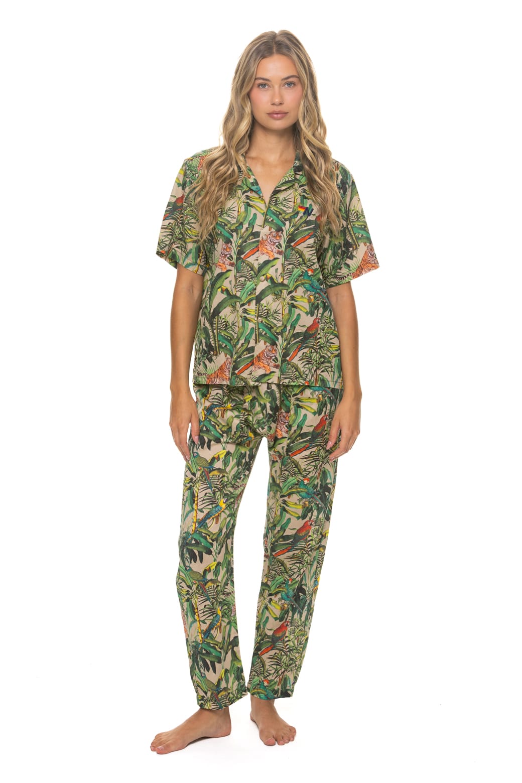 UNISEX COTTON LUXE POPLIN RELAXED PANT - VINTAGE WHITE // JUNGLE - Image 11