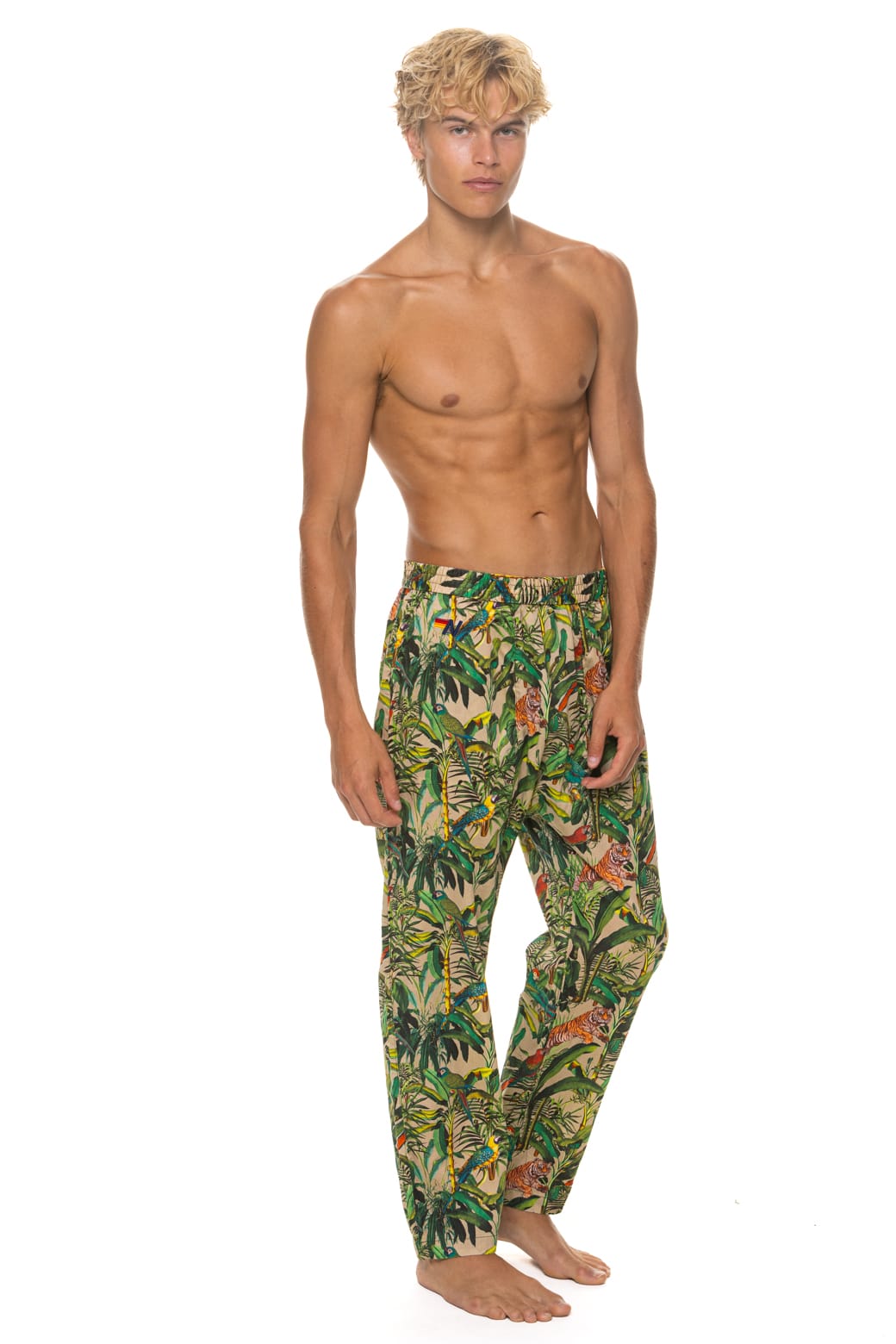 UNISEX COTTON LUXE POPLIN RELAXED PANT - VINTAGE WHITE // JUNGLE - Image 7