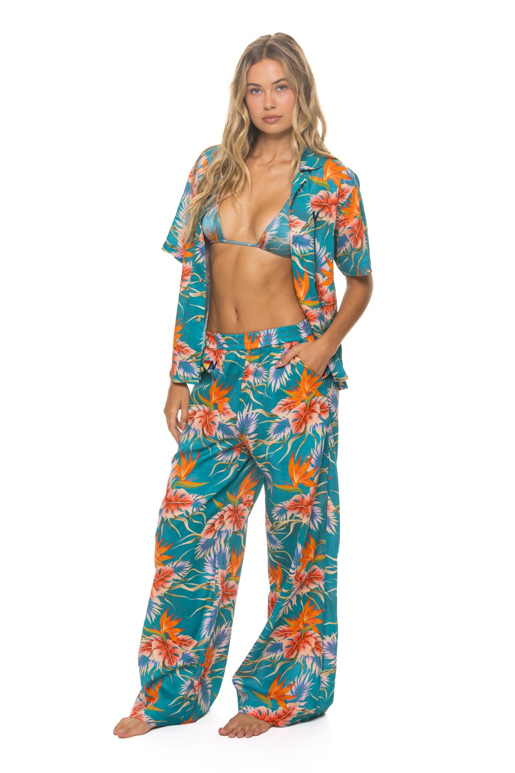 UNISEX COTTON LUXE POPLIN RESORT SHIRT - BLUE // HAWAII - Image 3