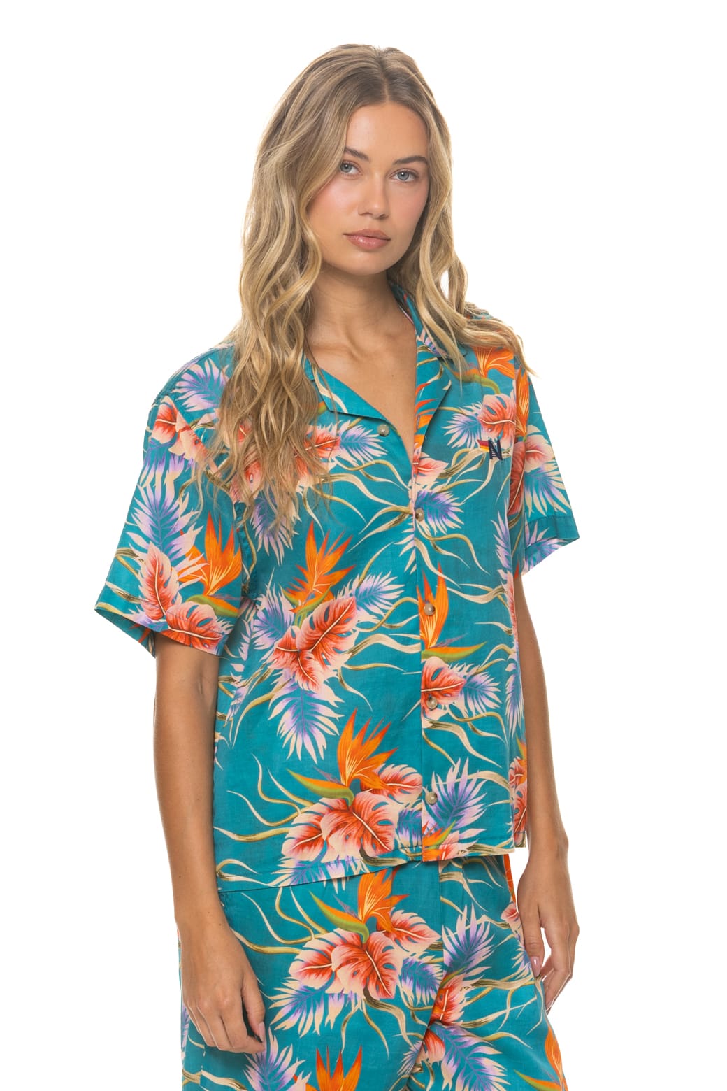 UNISEX COTTON LUXE POPLIN RESORT SHIRT - BLUE // HAWAII - Image 10