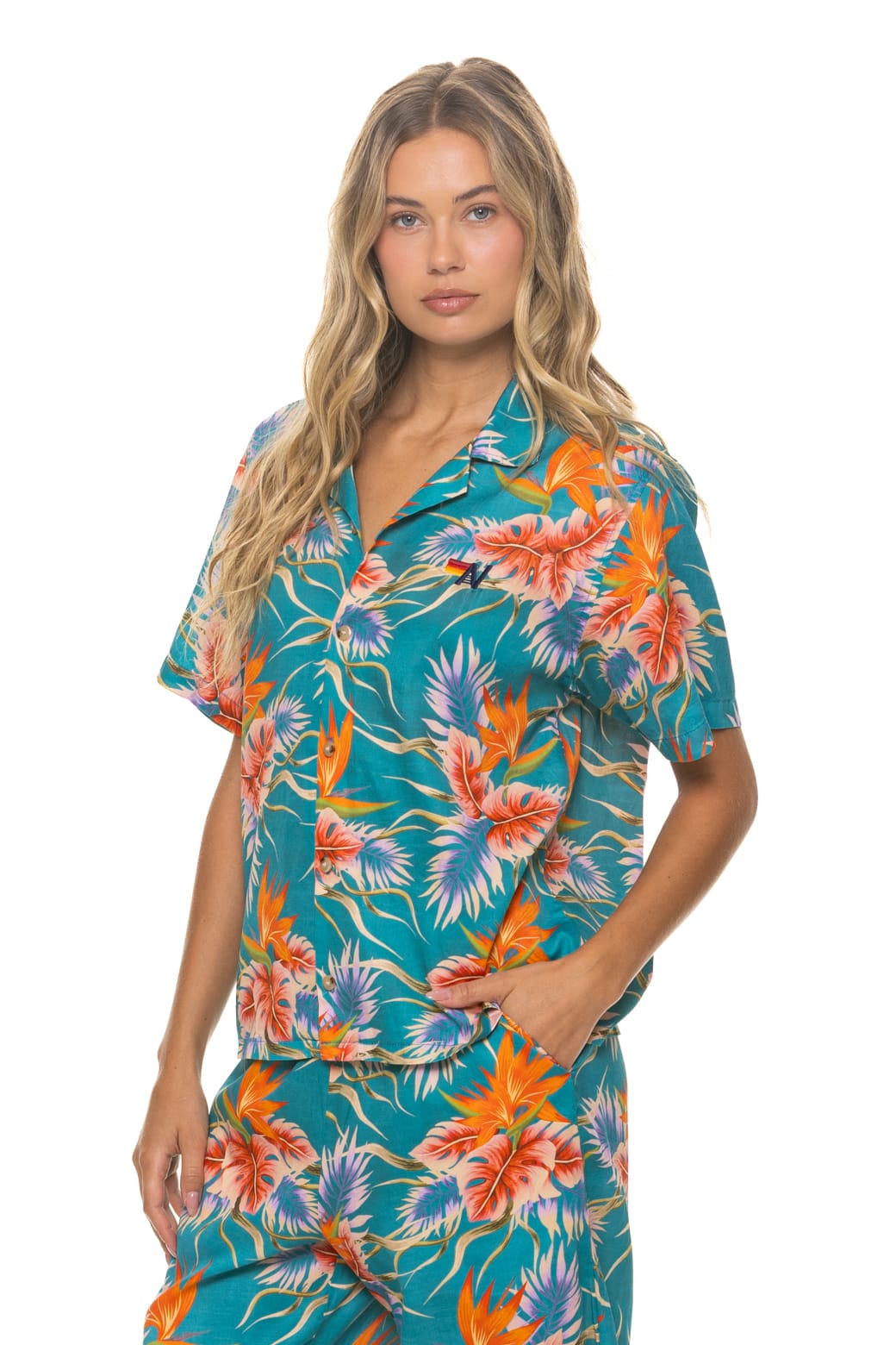 UNISEX COTTON LUXE POPLIN RESORT SHIRT - BLUE // HAWAII - Image 5