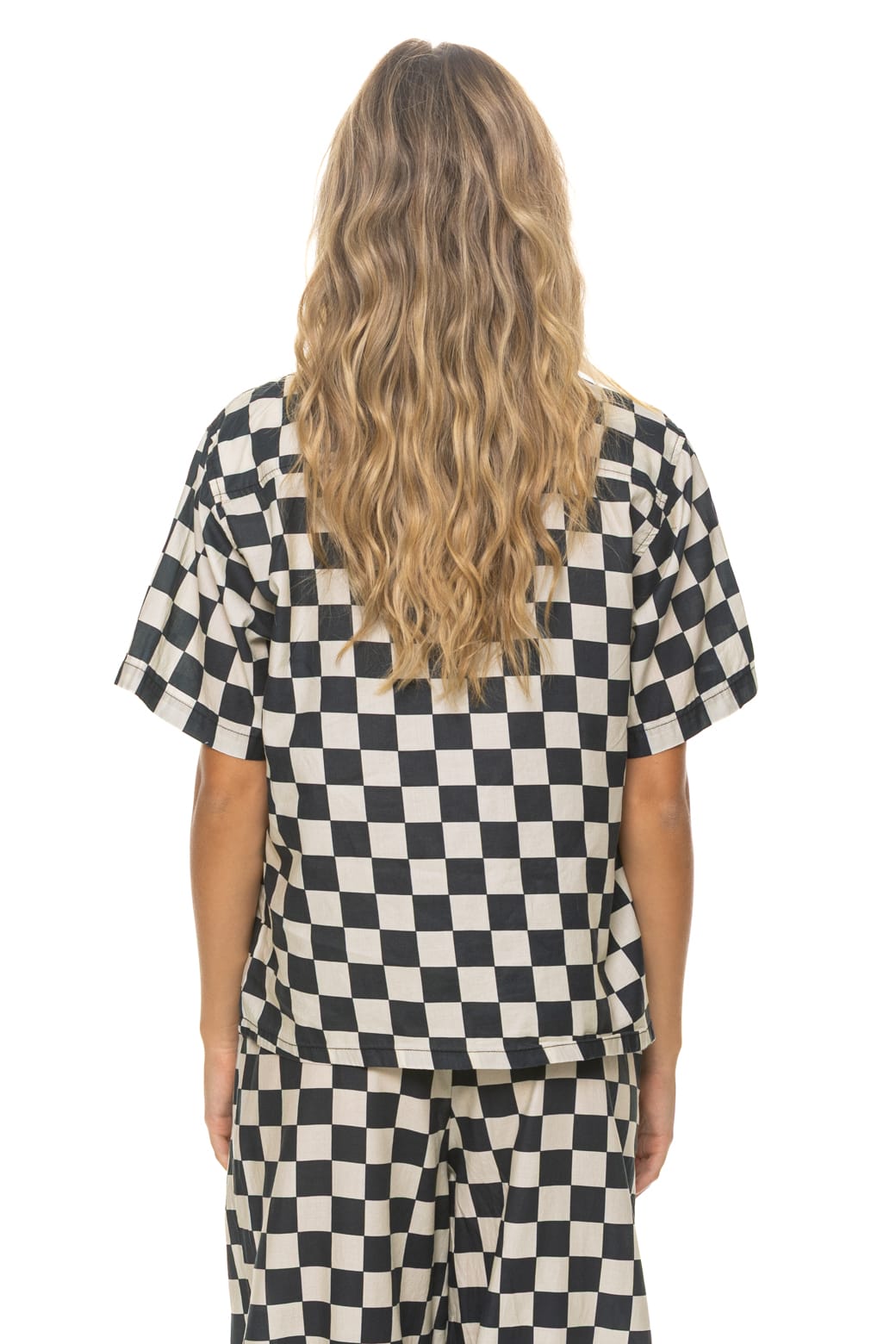 UNISEX COTTON LUXE POPLIN RESORT SHIRT - VINTAGE BLACK // CHECKERED - Image 10