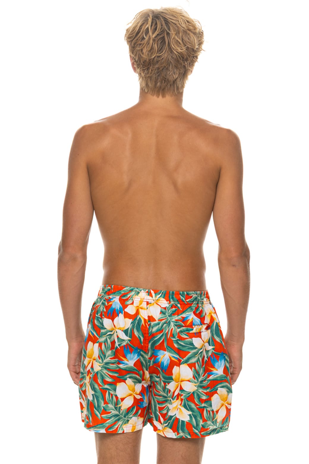 MEN'S COTTON LUXE POPLIN RELAXED SHORT - RED // KAUAI - Image 5