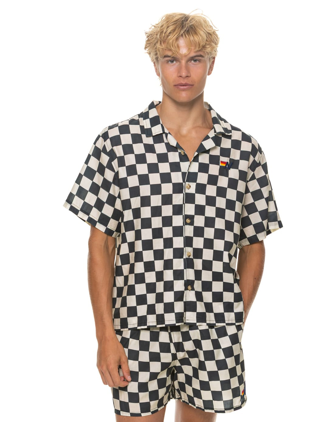 MEN'S COTTON LUXE POPLIN RELAXED SHORT - VINTAGE BLACK // CHECK - Image 7