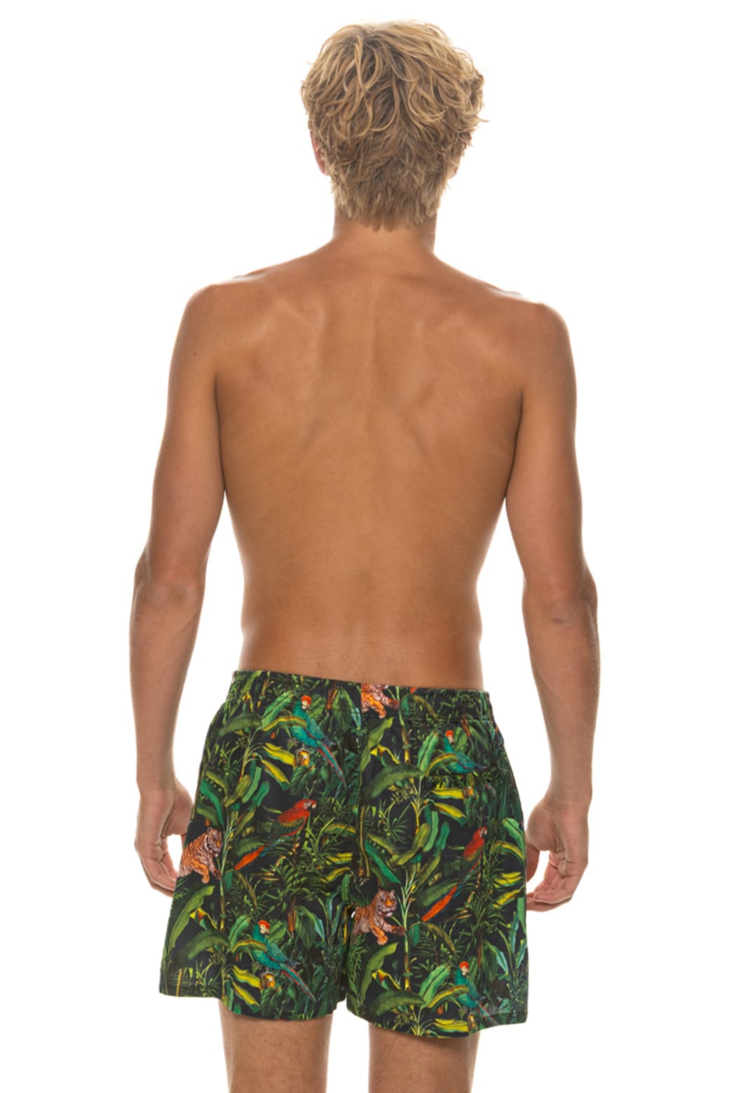 MEN'S COTTON LUXE POPLIN RELAXED SHORT - VINTAGE BLACK // JUNGLE - Image 6