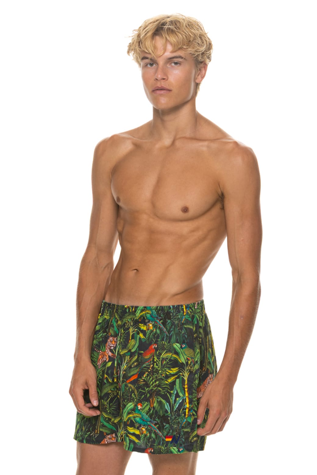 MEN'S COTTON LUXE POPLIN RELAXED SHORT - VINTAGE BLACK // JUNGLE - Image 3
