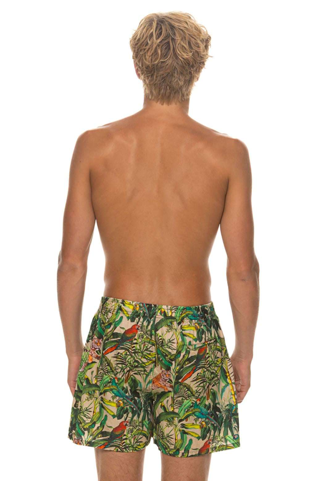 MEN'S COTTON LUXE POPLIN RELAXED SHORT - VINTAGE WHITE // JUNGLE - Image 6