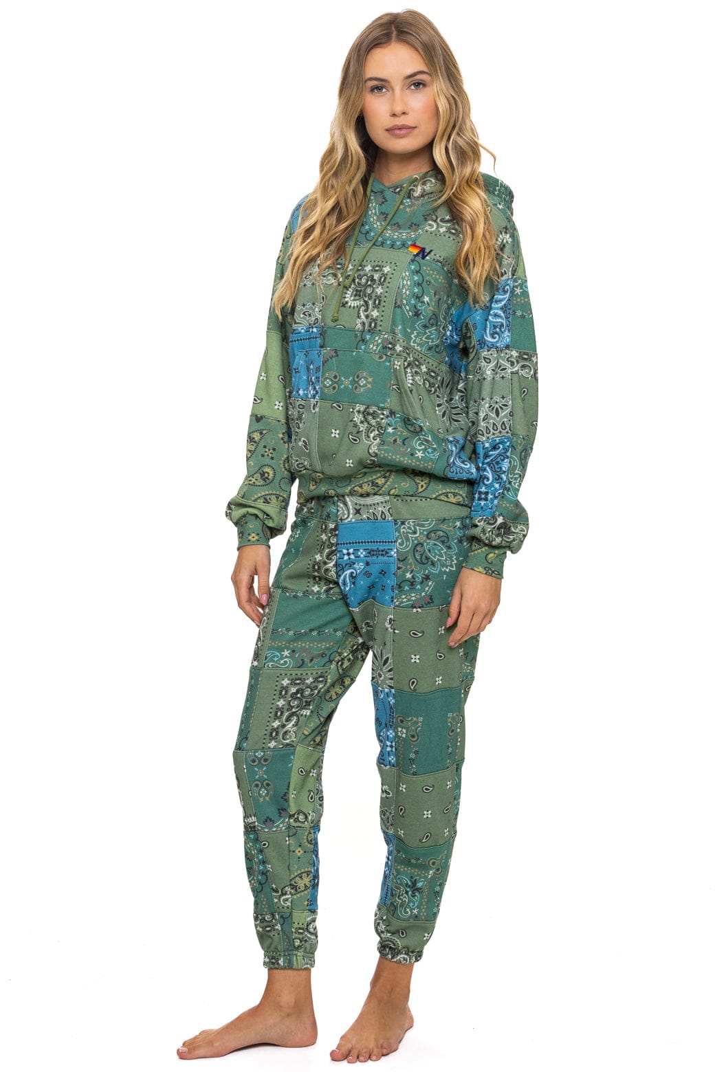 BANDANA QUILTED SWEATPANTS - GREEN - Image 4