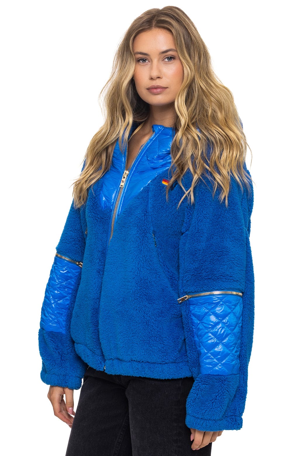 TEDDY UNISEX OVERSIZED HOODED FULL ZIP JACKET - BLUE CINA - Image 5