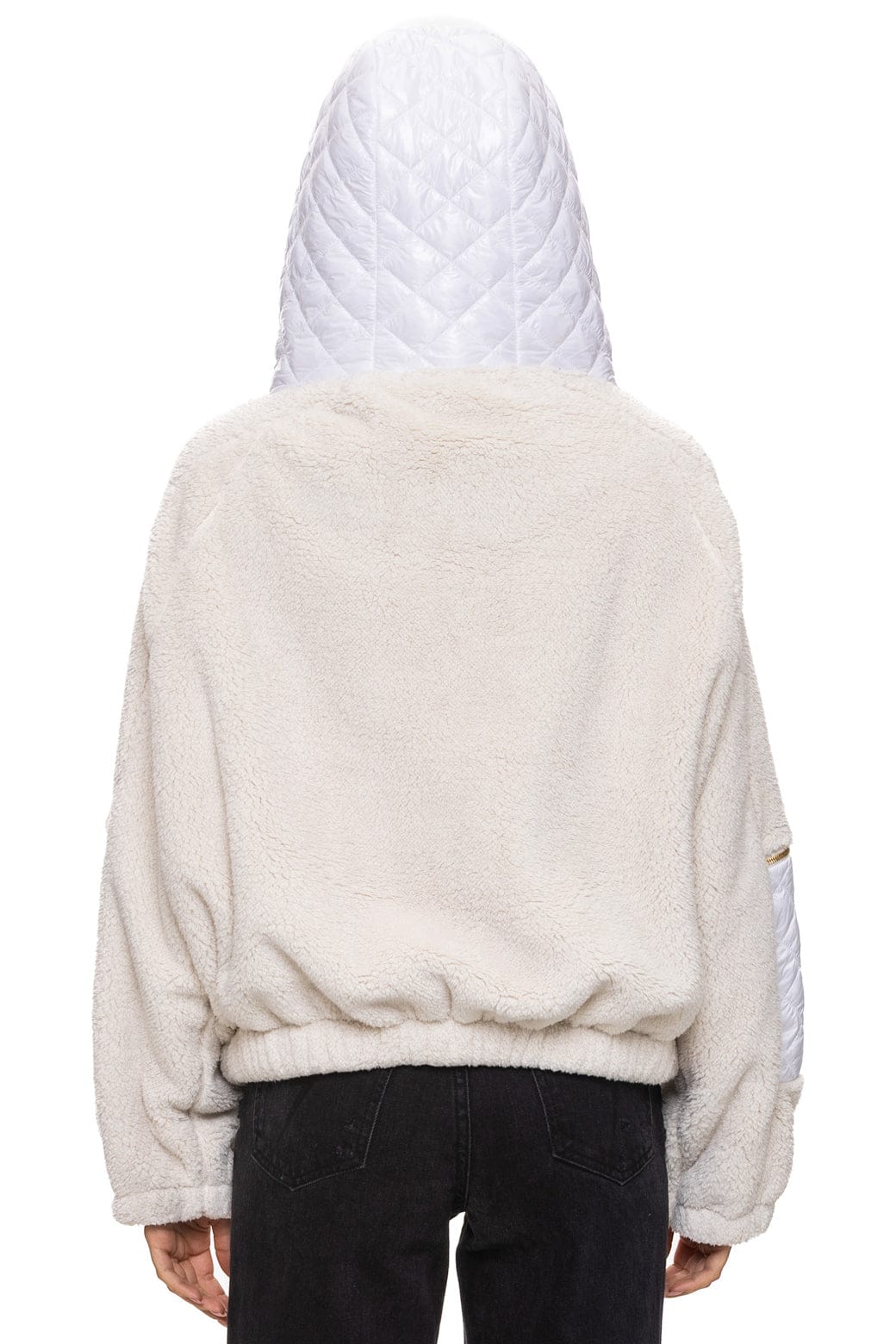 TEDDY UNISEX OVERSIZED HOODED FULL ZIP JACKET - VINTAGE WHITE - Image 12