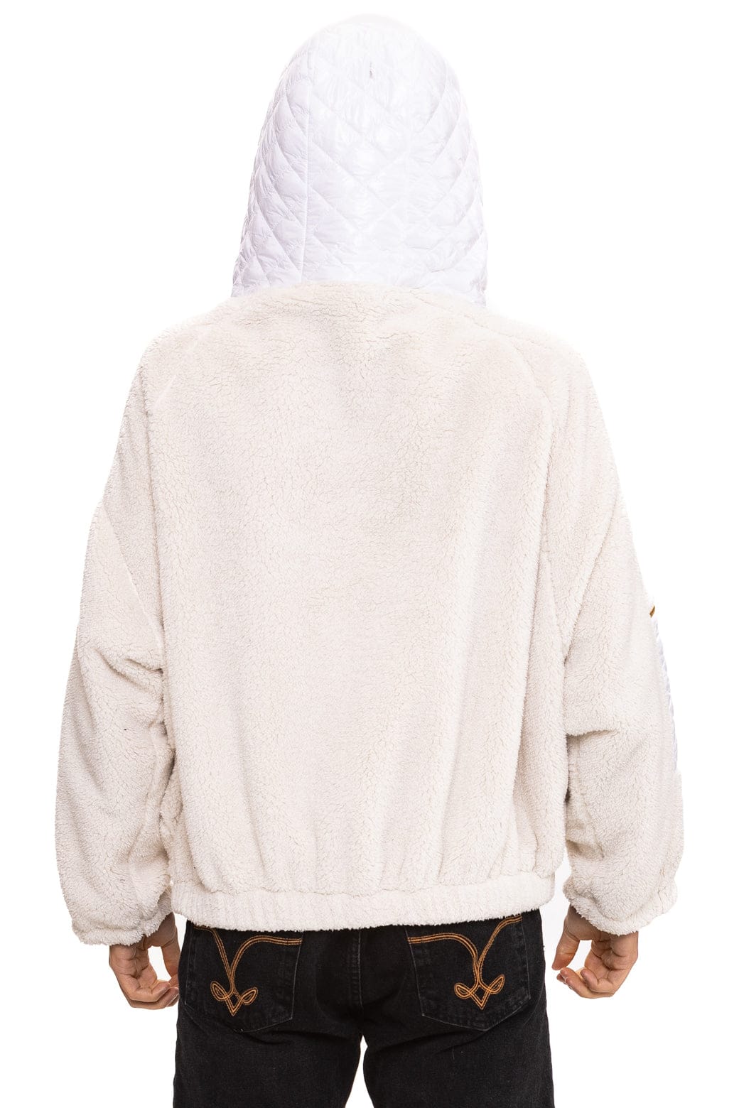 TEDDY UNISEX OVERSIZED HOODED FULL ZIP JACKET - VINTAGE WHITE - Image 11