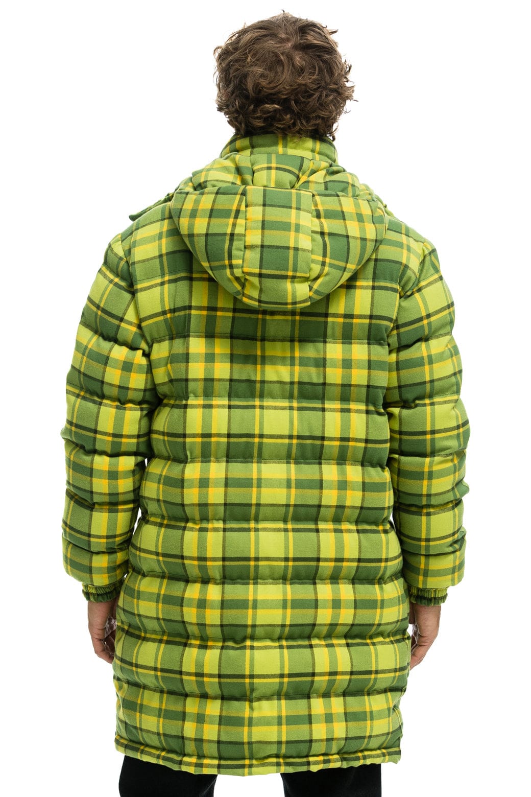 PLAID UNISEX LONG TREKKER JACKET - AVOCADO PLAID - Image 8