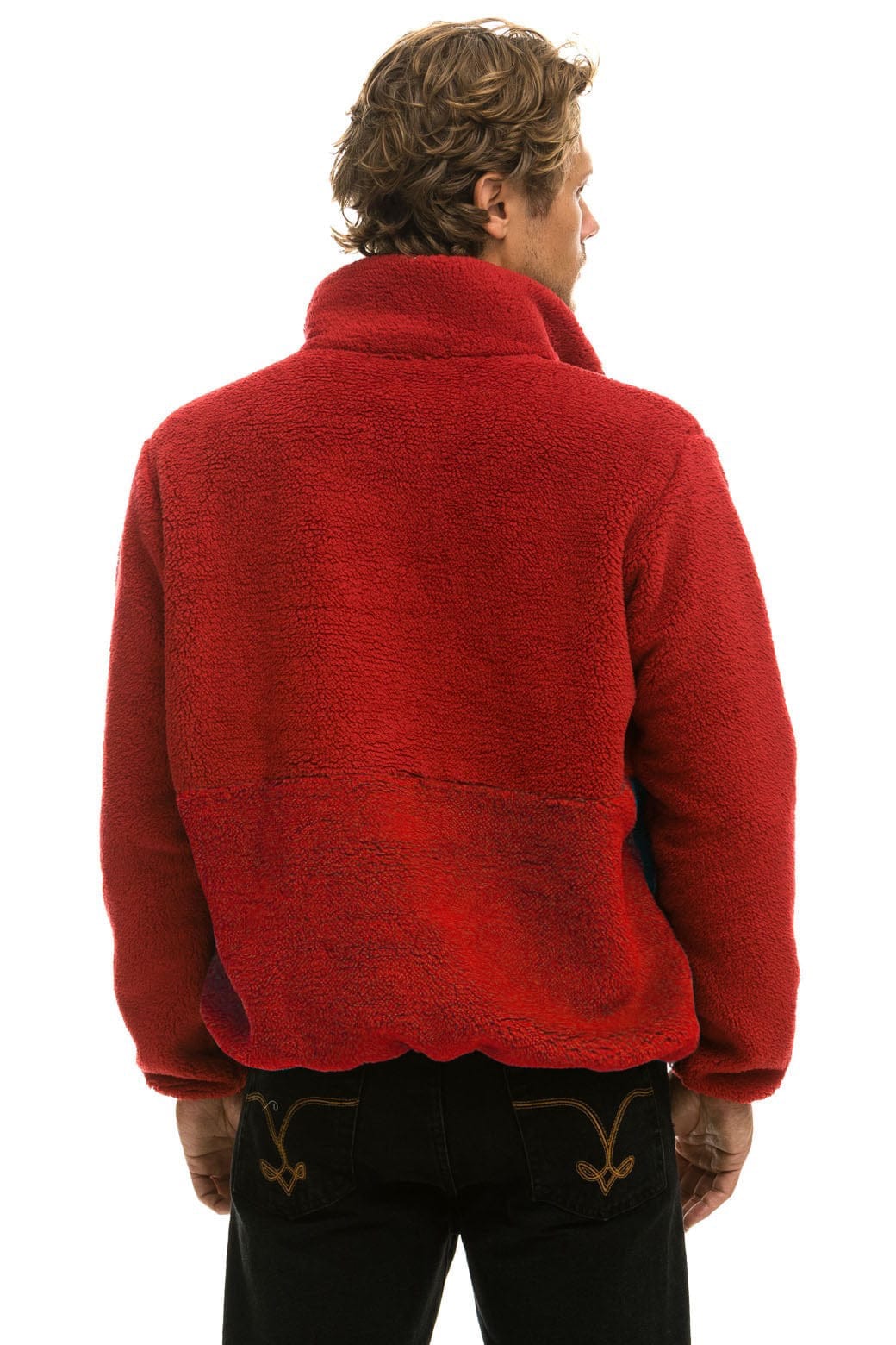 TEDDY UNISEX HALF ZIP JACKET - CHERRY - Image 4