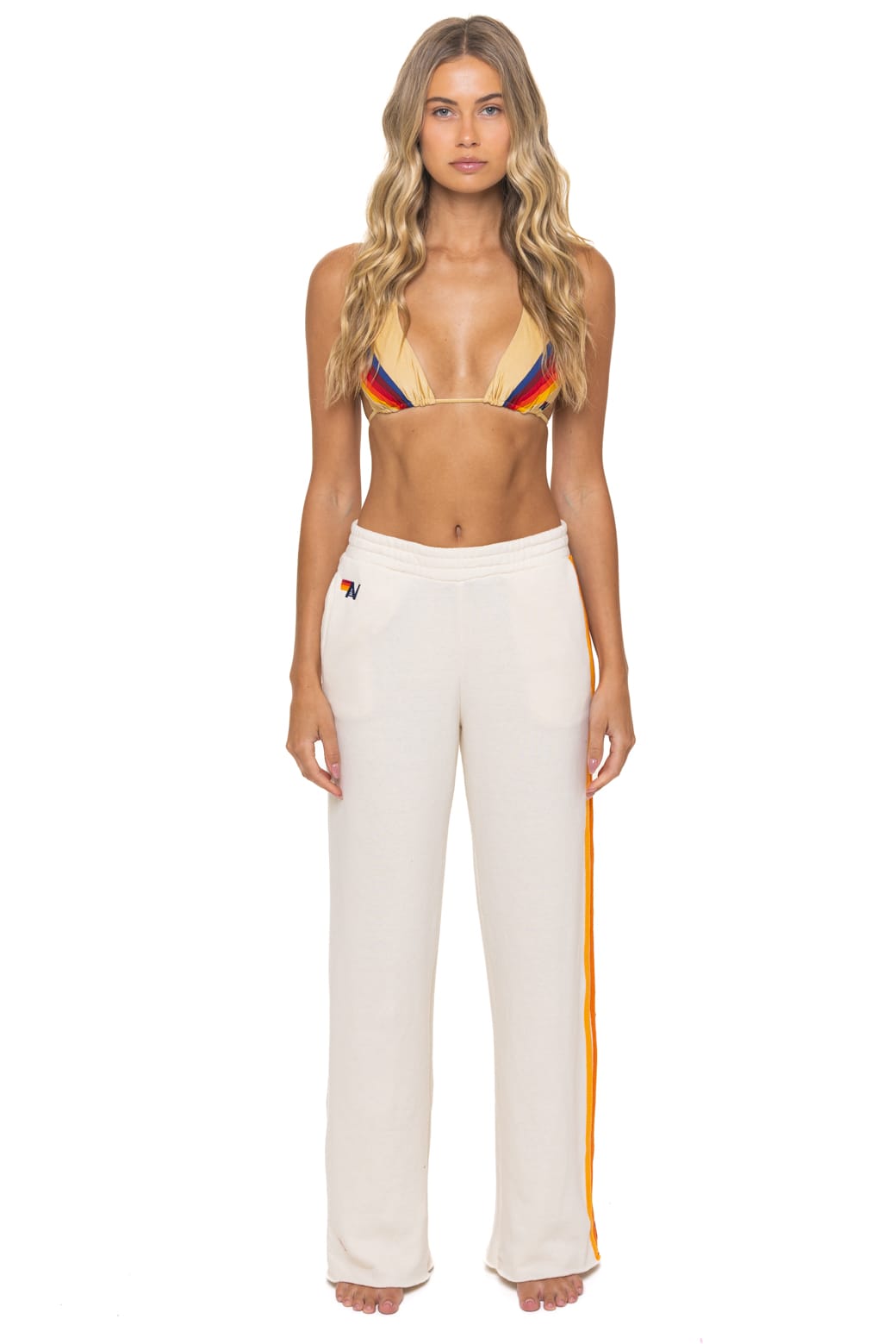 5 STRIPE WIDE LEG POCKET SWEATPANTS - VINTAGE WHITE - Image 3