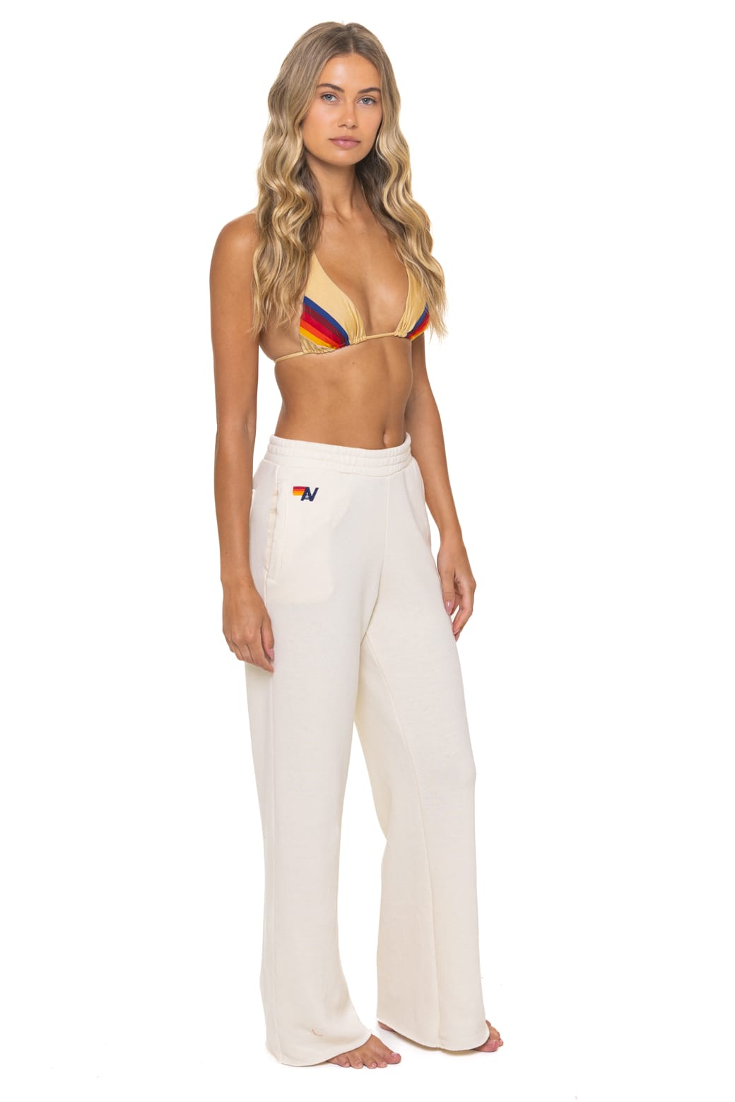 5 STRIPE WIDE LEG POCKET SWEATPANTS - VINTAGE WHITE - Image 4