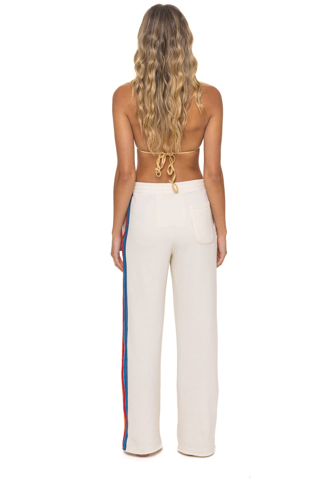 5 STRIPE WIDE LEG POCKET SWEATPANTS - VINTAGE WHITE - Image 5