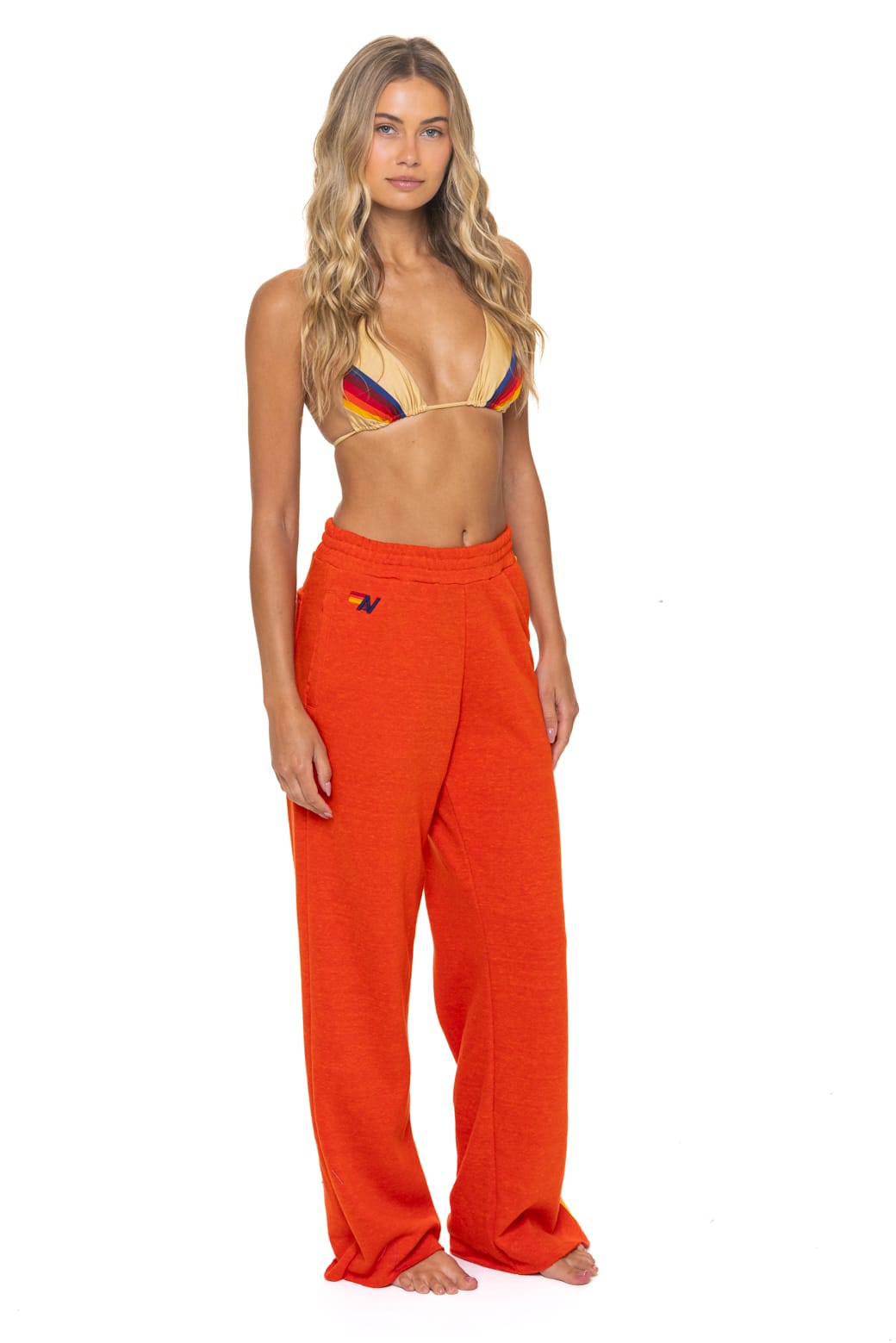 5 STRIPE WIDE LEG POCKET SWEATPANTS - VINTAGE ORANGE - Image 4