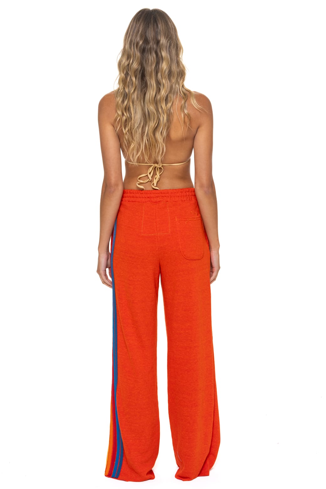 5 STRIPE WIDE LEG POCKET SWEATPANTS - VINTAGE ORANGE - Image 5