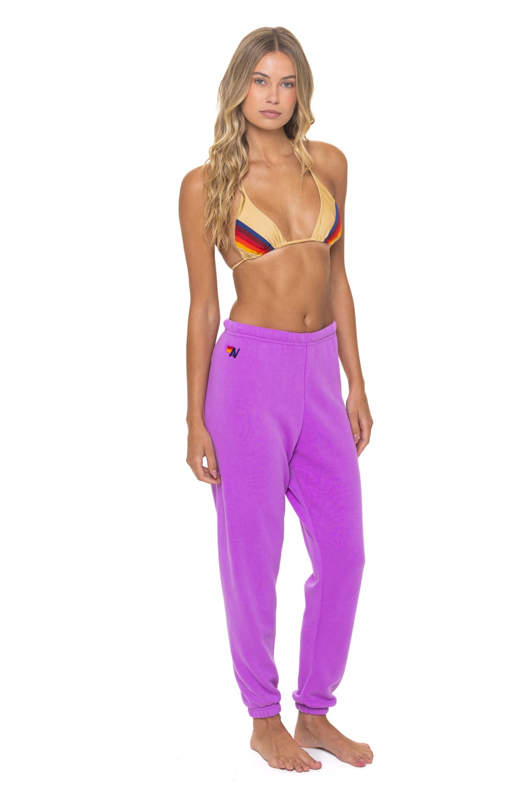 BOLT STITCH SWEATPANTS - NEON PURPLE // NEON PINK - Image 4