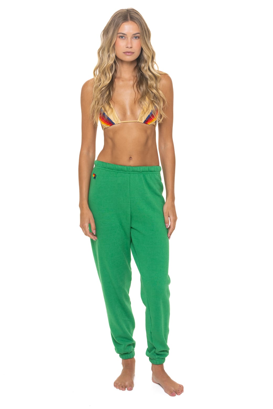 BOLT FADE SWEATPANTS - KELLY GREEN // RED // YELLOW - Image 3