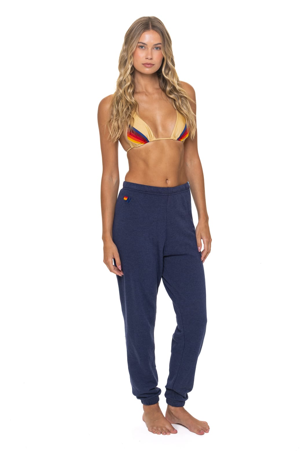 5 STRIPE SWEATPANTS - NAVY // BLUE - Image 3