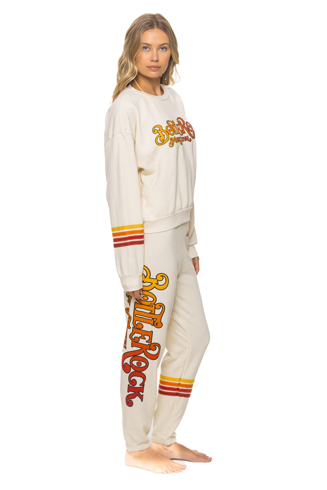BOTTLEROCK 2026 RUGBY STITCH SWEATPANTS - VINTAGE WHITE - Image 3
