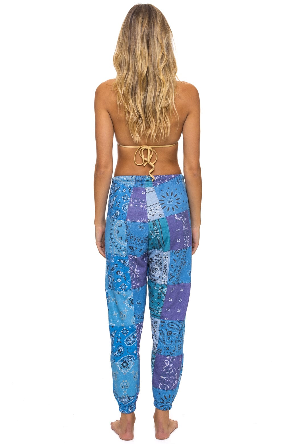 BANDANA QUILTED SWEATPANTS - BLUE - Image 6