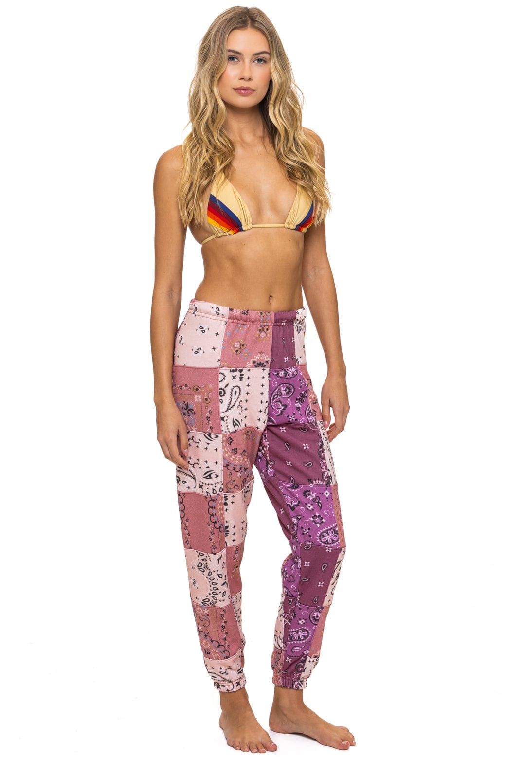 BANDANA QUILTED SWEATPANTS - PINK - Image 3