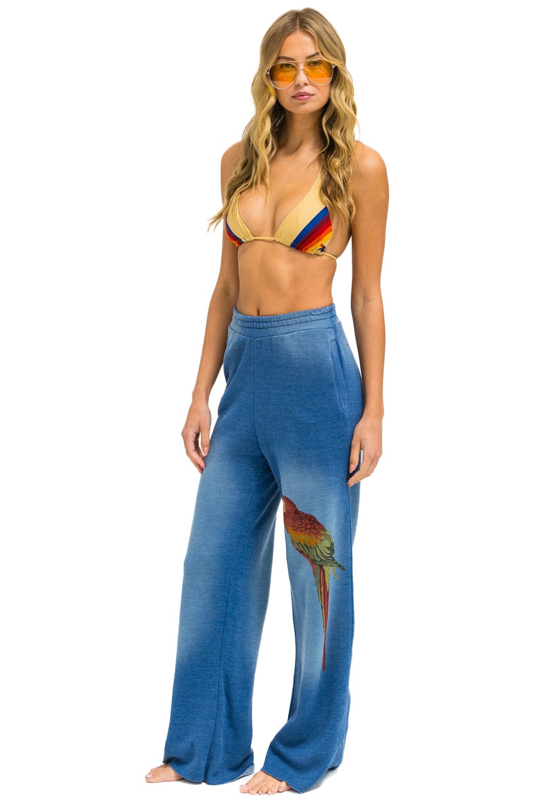 PARROT WIDE LEG POCKET SWEATPANTS - FADED WATER - Image 3