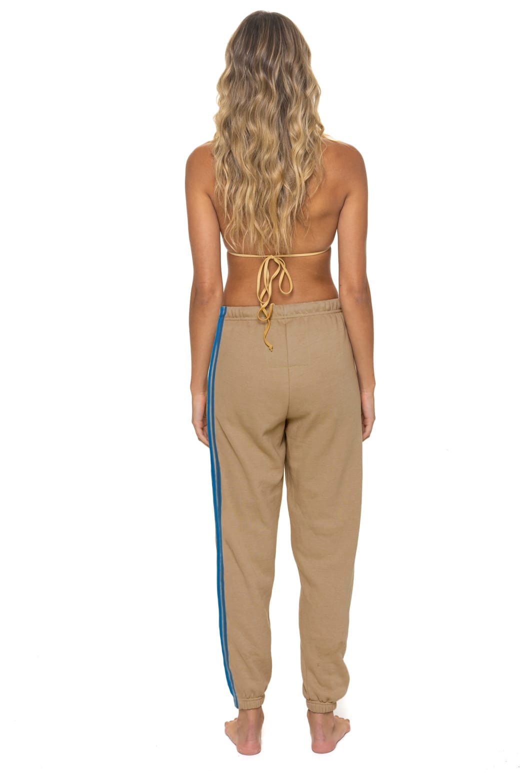 5 STRIPE SWEATPANTS - TAN - Image 3