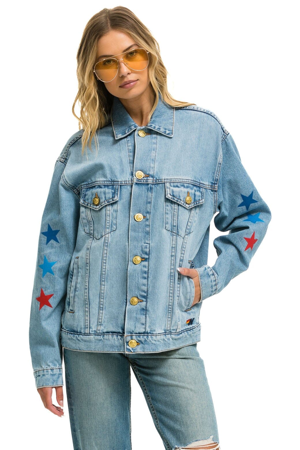 AVIATOR NATION OVERSIZED CONCERT DENIM JACKET - SUPER LIGHT - Image 15